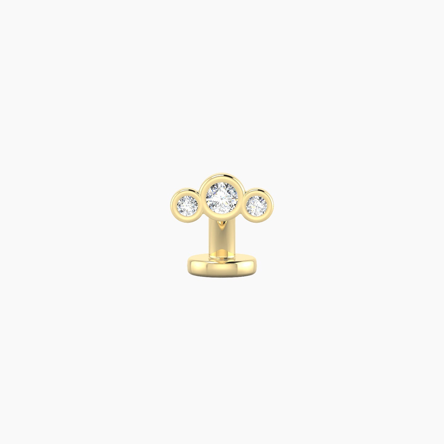 Bast | 18k Yellow Gold 6.5 mm 6 mm Trilogy Diamond Floating Navel Piercing