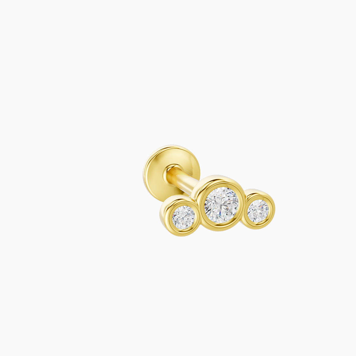 Bast | 18k Yellow Gold 6.5 mm 6.5 mm Trilogy Diamond Piercing