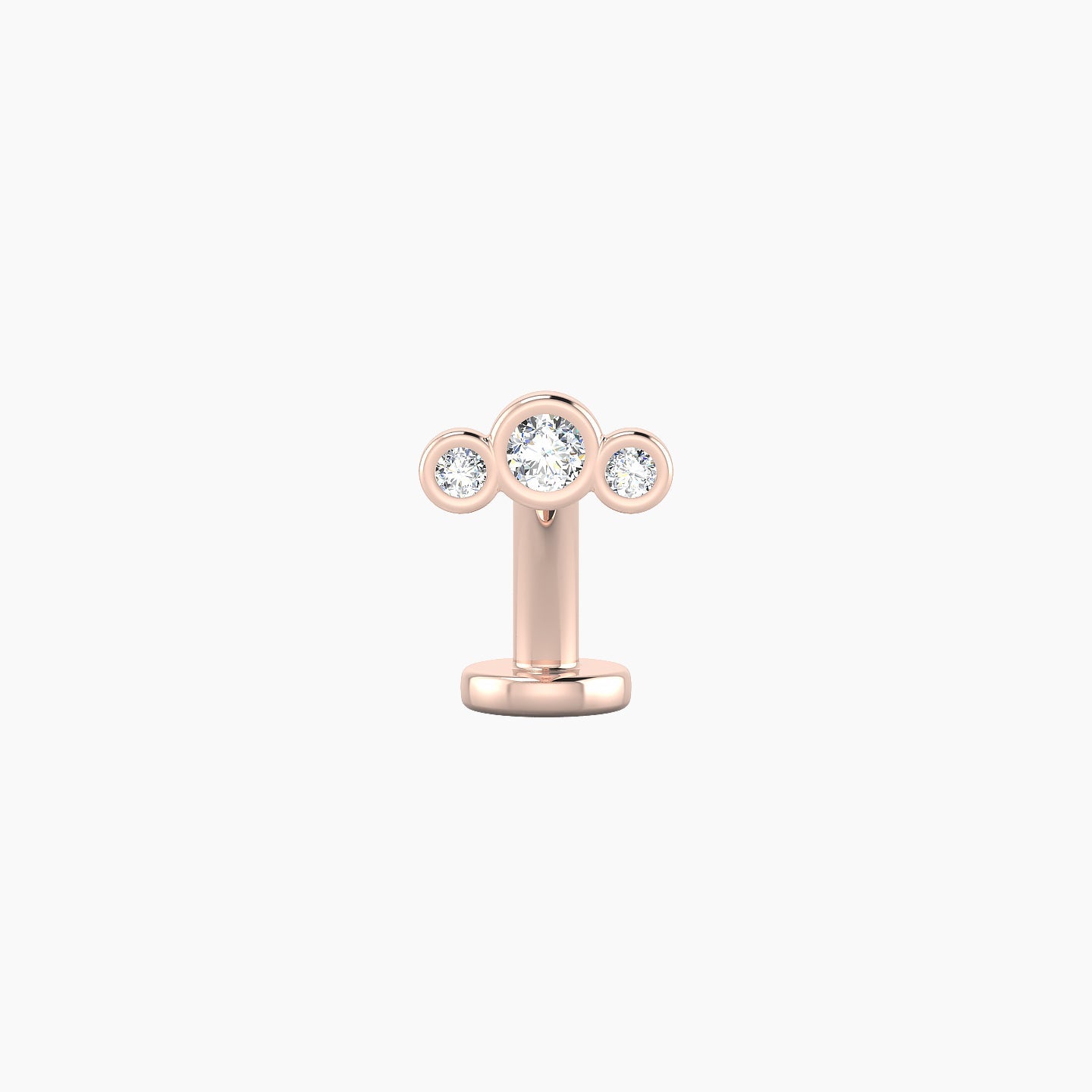 Bast | 18k Rose Gold 6.5 mm 8 mm Trilogy Diamond Floating Navel Piercing