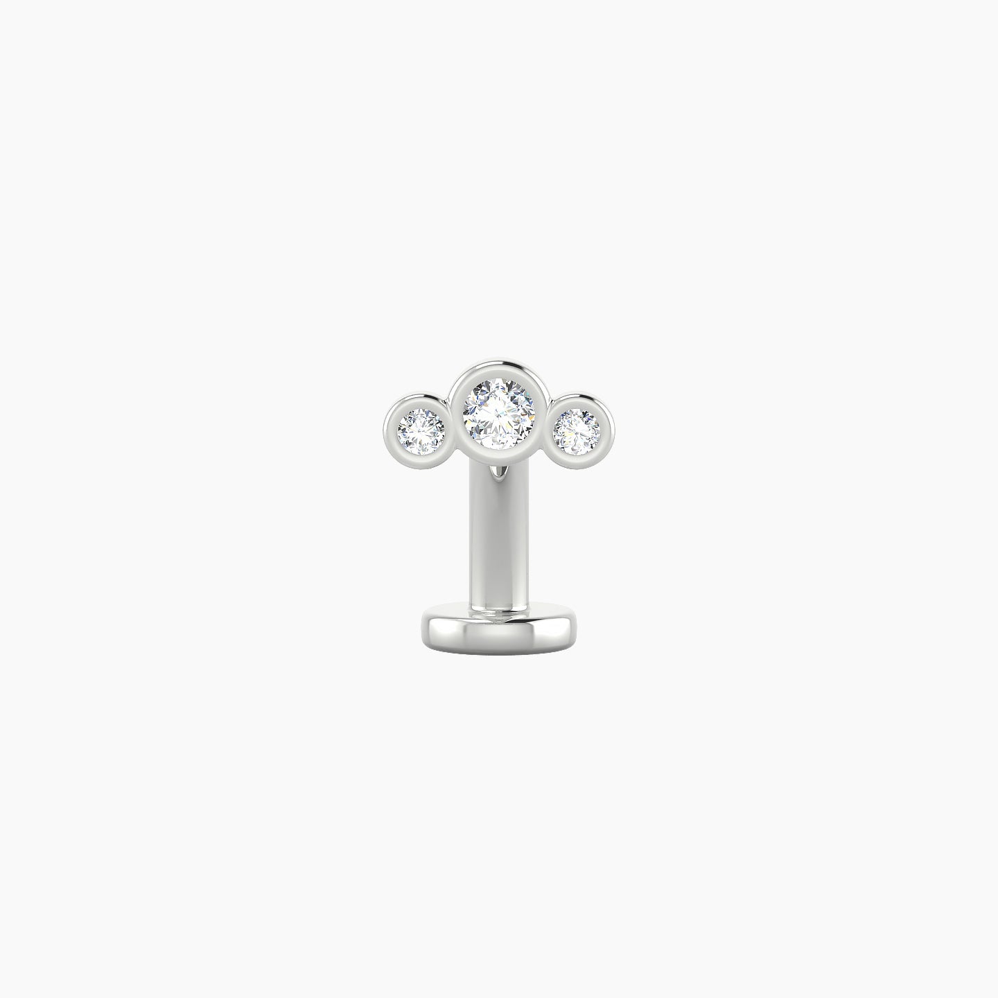 Bast | 18k White Gold 6.5 mm 8 mm Trilogy Diamond Floating Navel Piercing