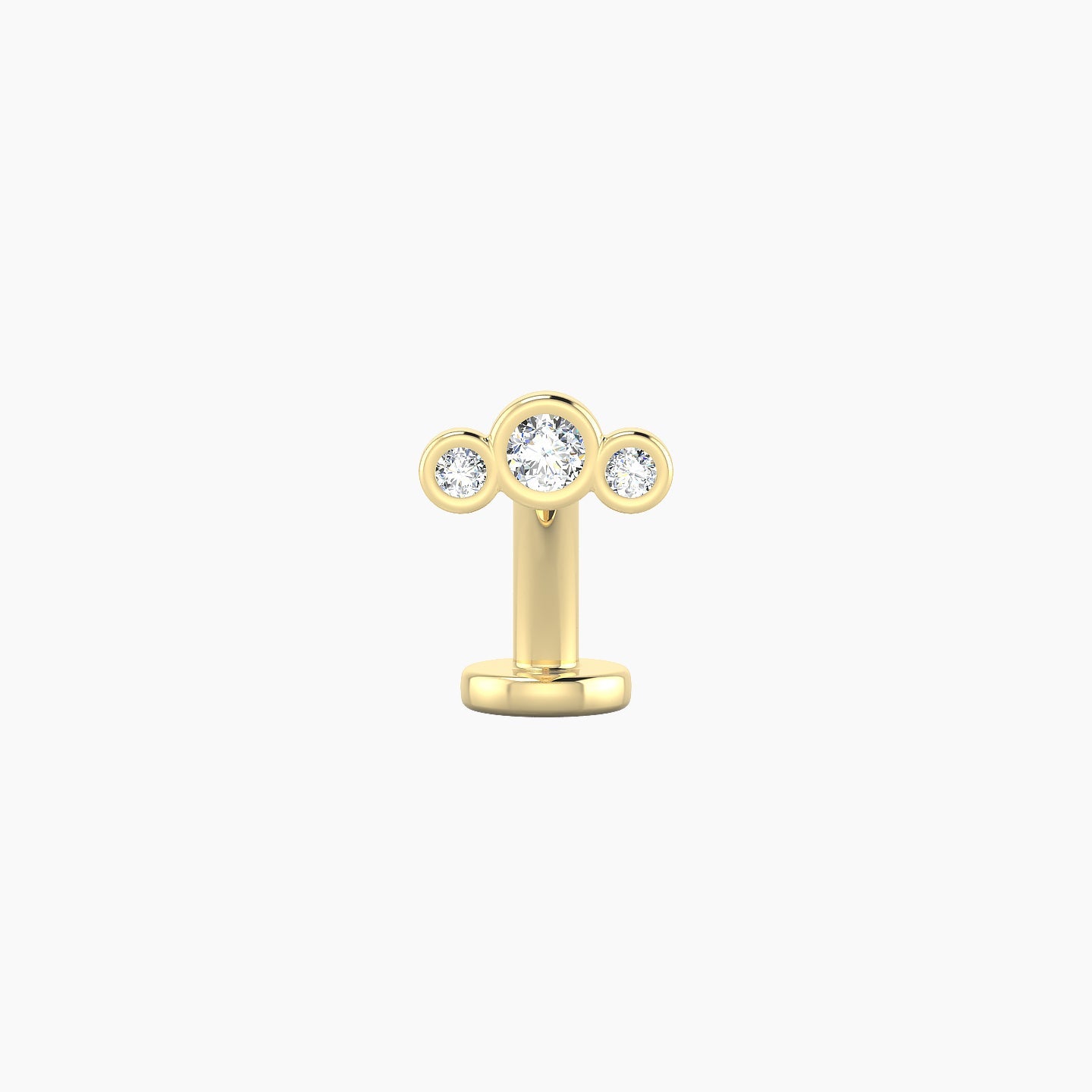 Bast | 18k Yellow Gold 6.5 mm 8 mm Trilogy Diamond Floating Navel Piercing