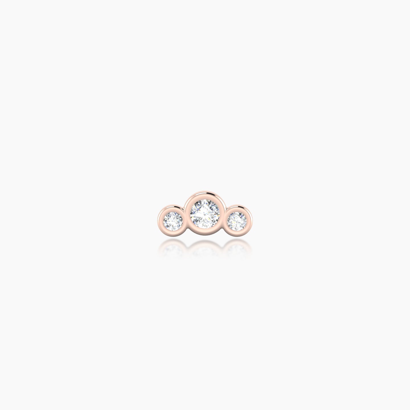 Bast | 18k Rose Gold 6.5 mm Trilogy Diamond Earring