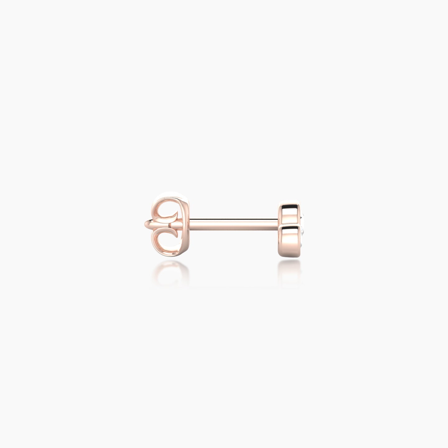 Bast | 18k Rose Gold 6.5 mm Trilogy Diamond Earring