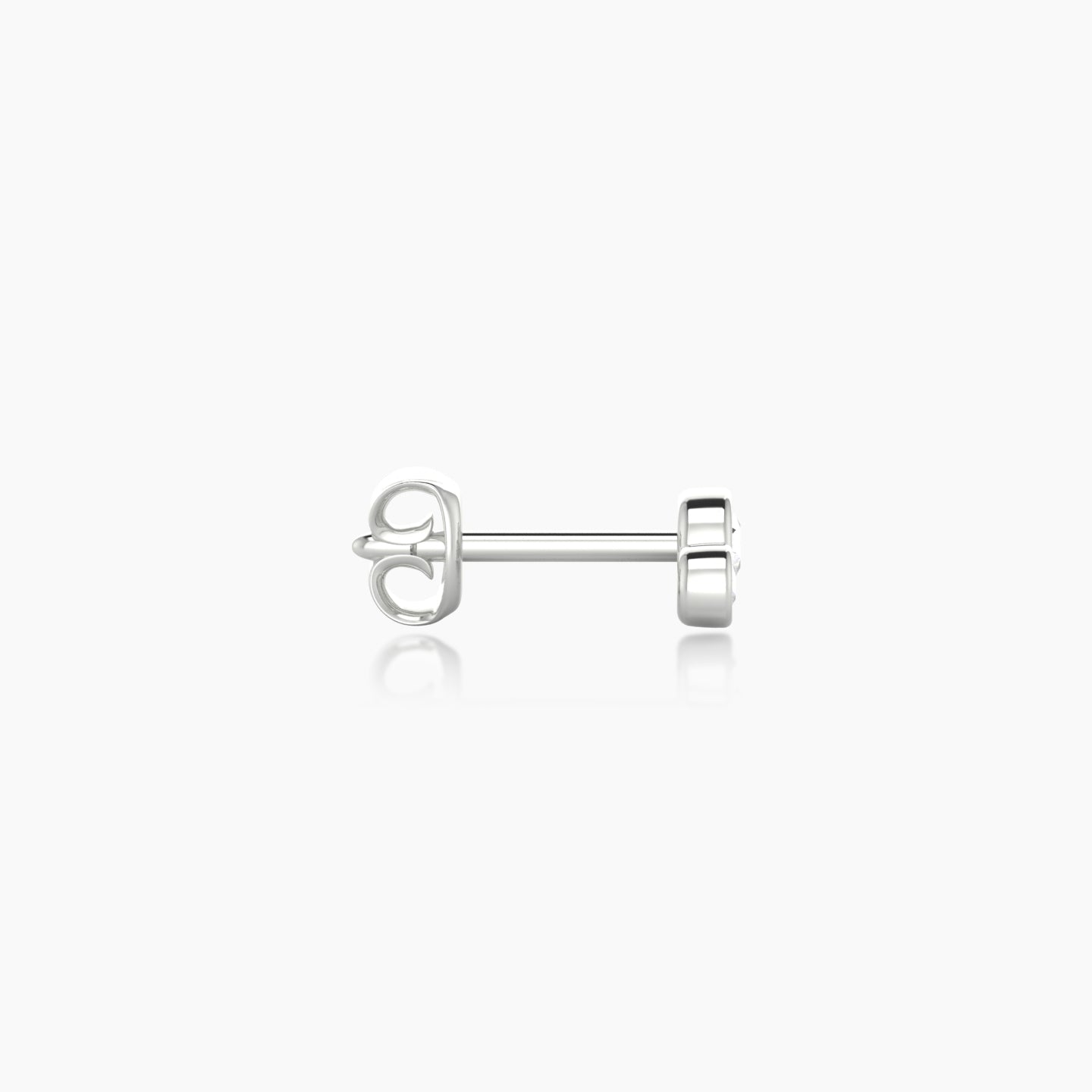 Bast | 18k White Gold 6.5 mm Trilogy Diamond Earring