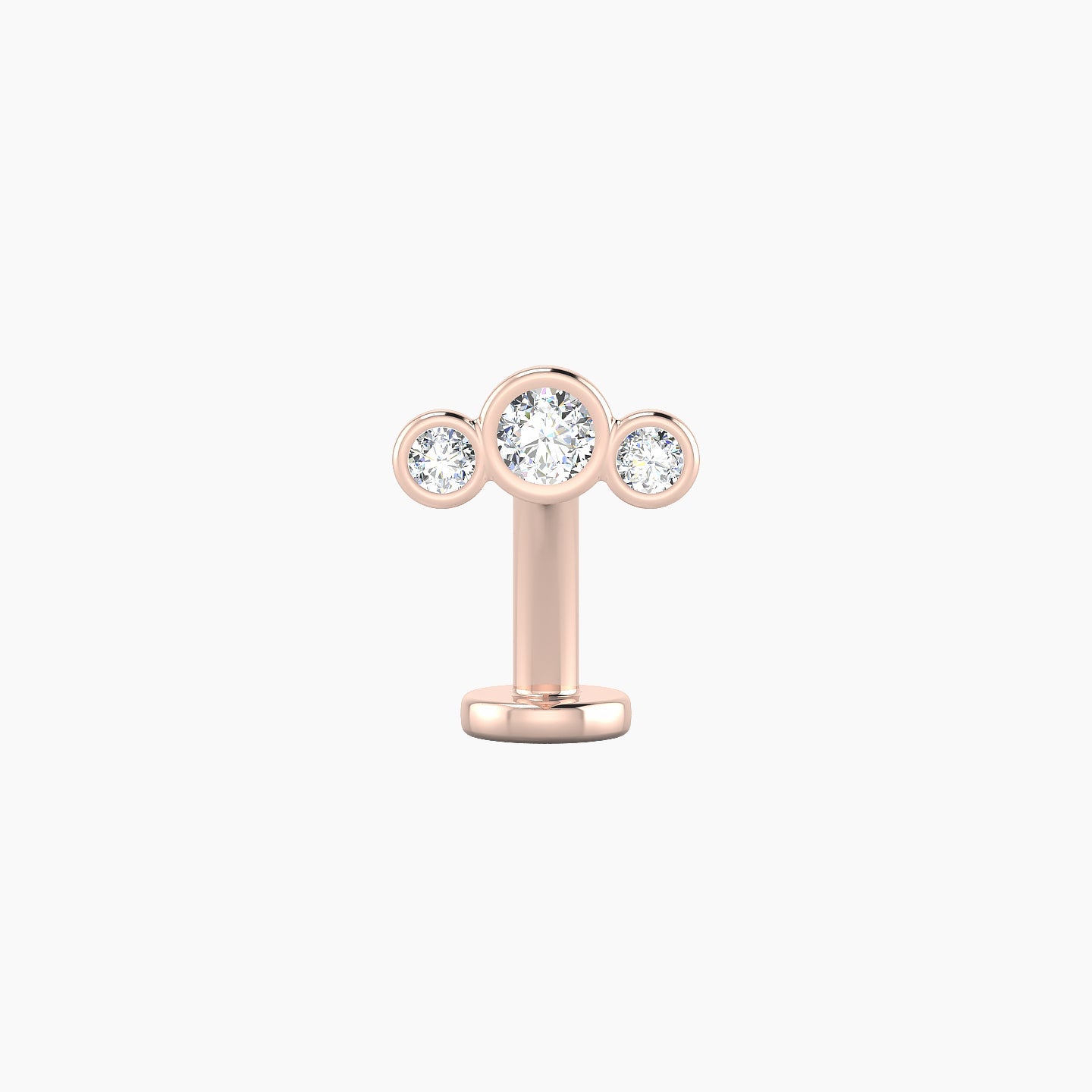 Bast | 18k Rose Gold 7.5 mm 10 mm Trilogy Diamond Floating Navel Piercing