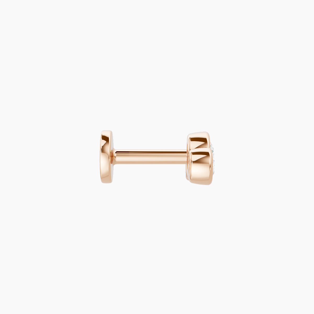 Bast | 18k Rose Gold 7.5 mm 5 mm Trilogy Diamond Piercing