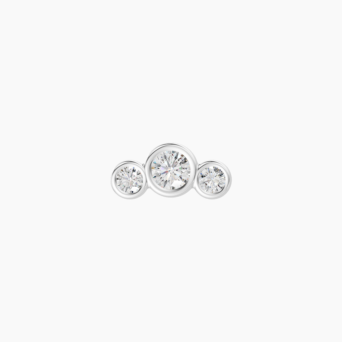 Bast | 18k White Gold 7.5 mm 5 mm Trilogy Diamond Piercing
