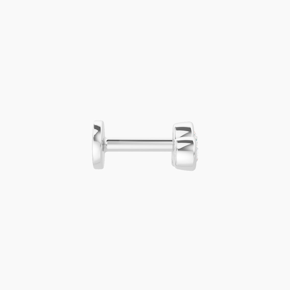 Bast | 18k White Gold 7.5 mm 5 mm Trilogy Diamond Piercing