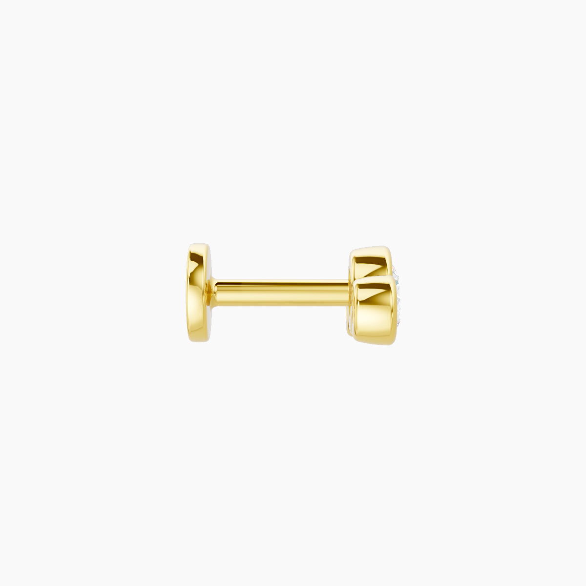 Bast | 18k Yellow Gold 7.5 mm 5 mm Trilogy Diamond Piercing