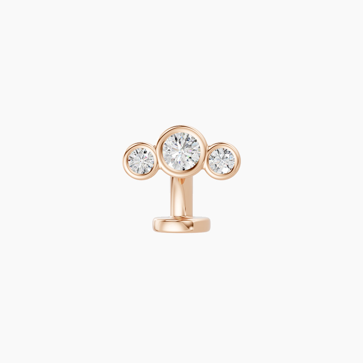 Bast | 18k Rose Gold 7.5 mm 6 mm Trilogy Diamond Floating Navel Piercing