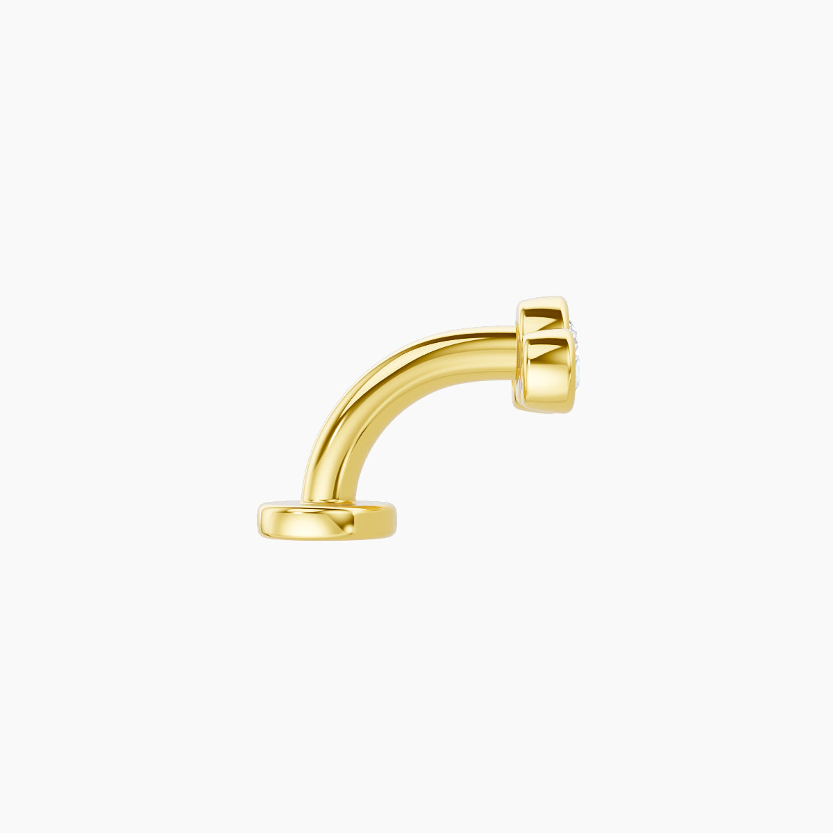 Bast | 18k Yellow Gold 7.5 mm 6 mm Trilogy Diamond Floating Navel Piercing