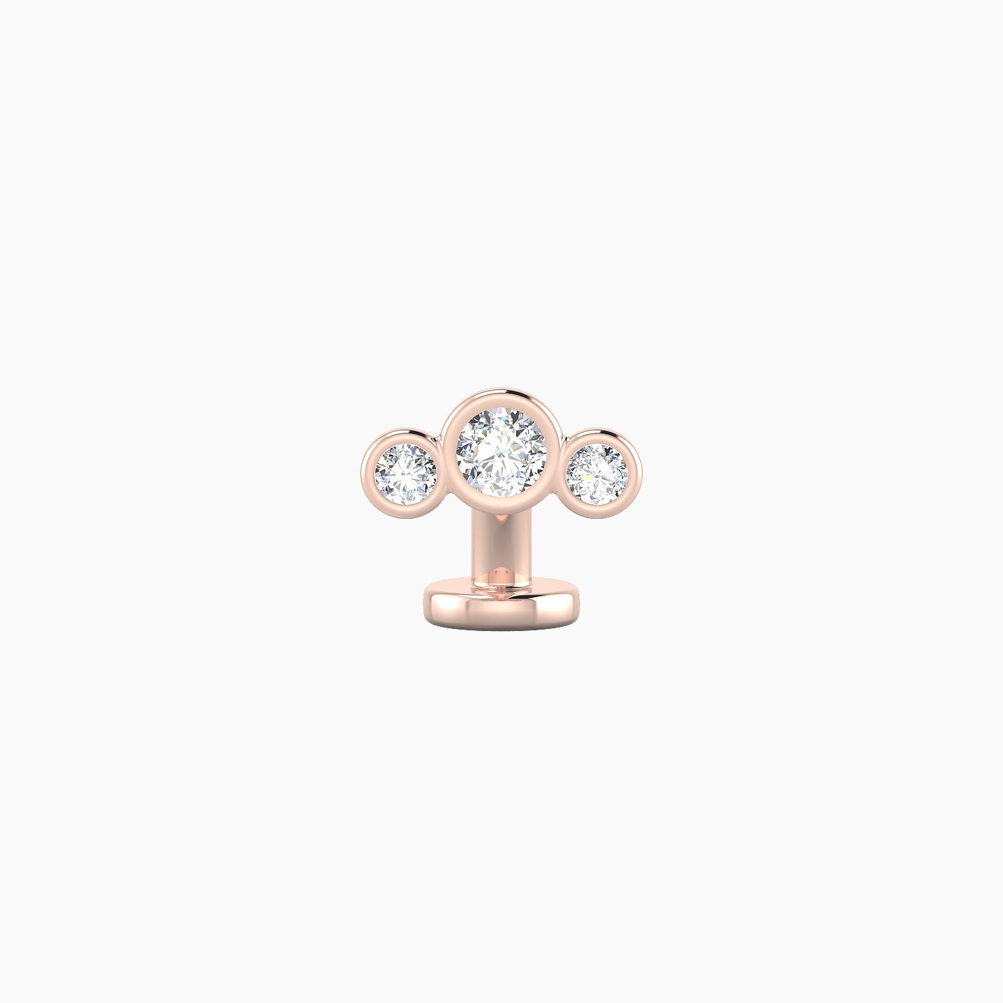 Bast | 18k Rose Gold 7.5 mm 6 mm Trilogy Diamond Floating Navel Piercing