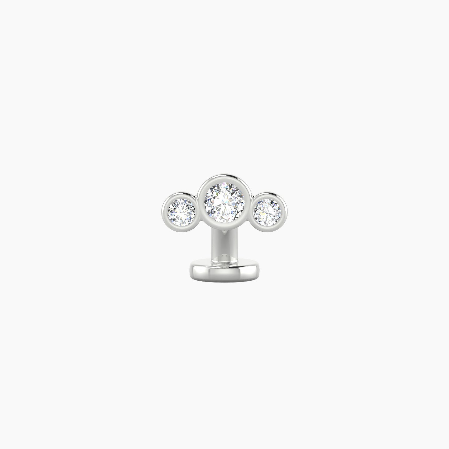 Bast | 18k White Gold 7.5 mm 6 mm Trilogy Diamond Floating Navel Piercing