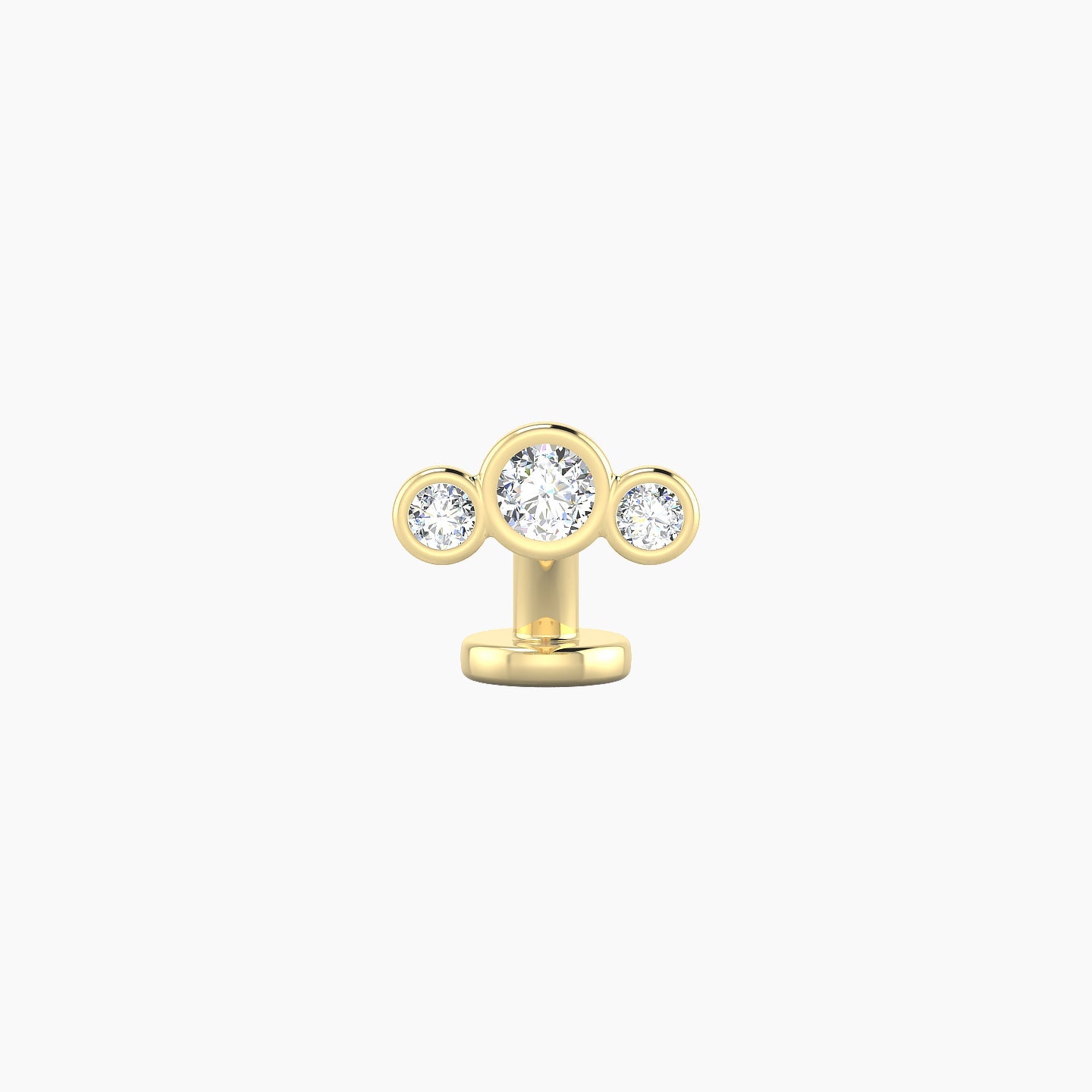 Bast | 18k Yellow Gold 7.5 mm 6 mm Trilogy Diamond Floating Navel Piercing