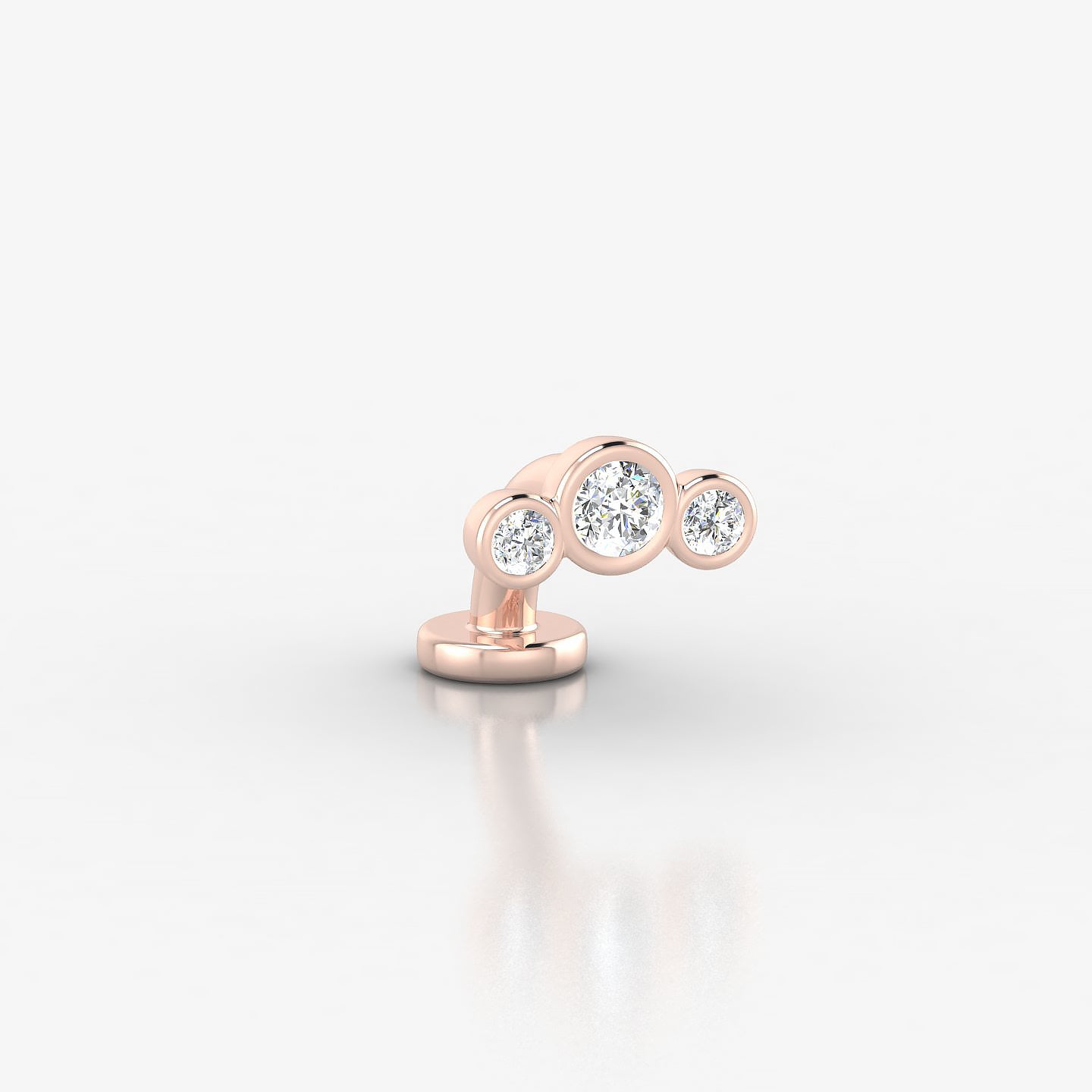 Bast | 18k Rose Gold 7.5 mm 6 mm Trilogy Diamond Floating Navel Piercing