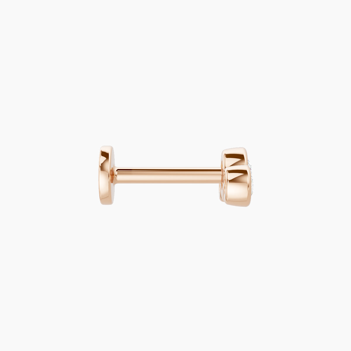 Bast | 18k Rose Gold 7.5 mm 6.5 mm Trilogy Diamond Piercing