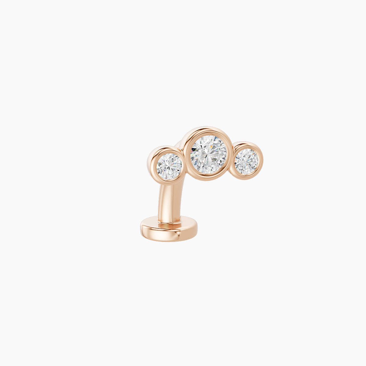 Bast | 18k Rose Gold 7.5 mm 8 mm Trilogy Diamond Floating Navel Piercing