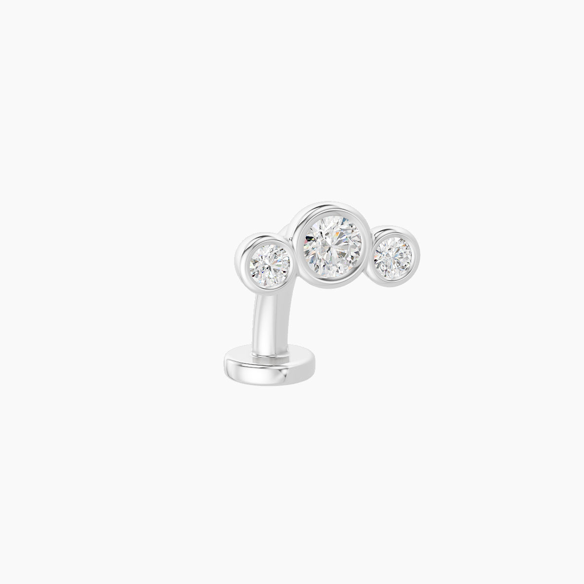 Bast | 18k White Gold 7.5 mm 8 mm Trilogy Diamond Floating Navel Piercing