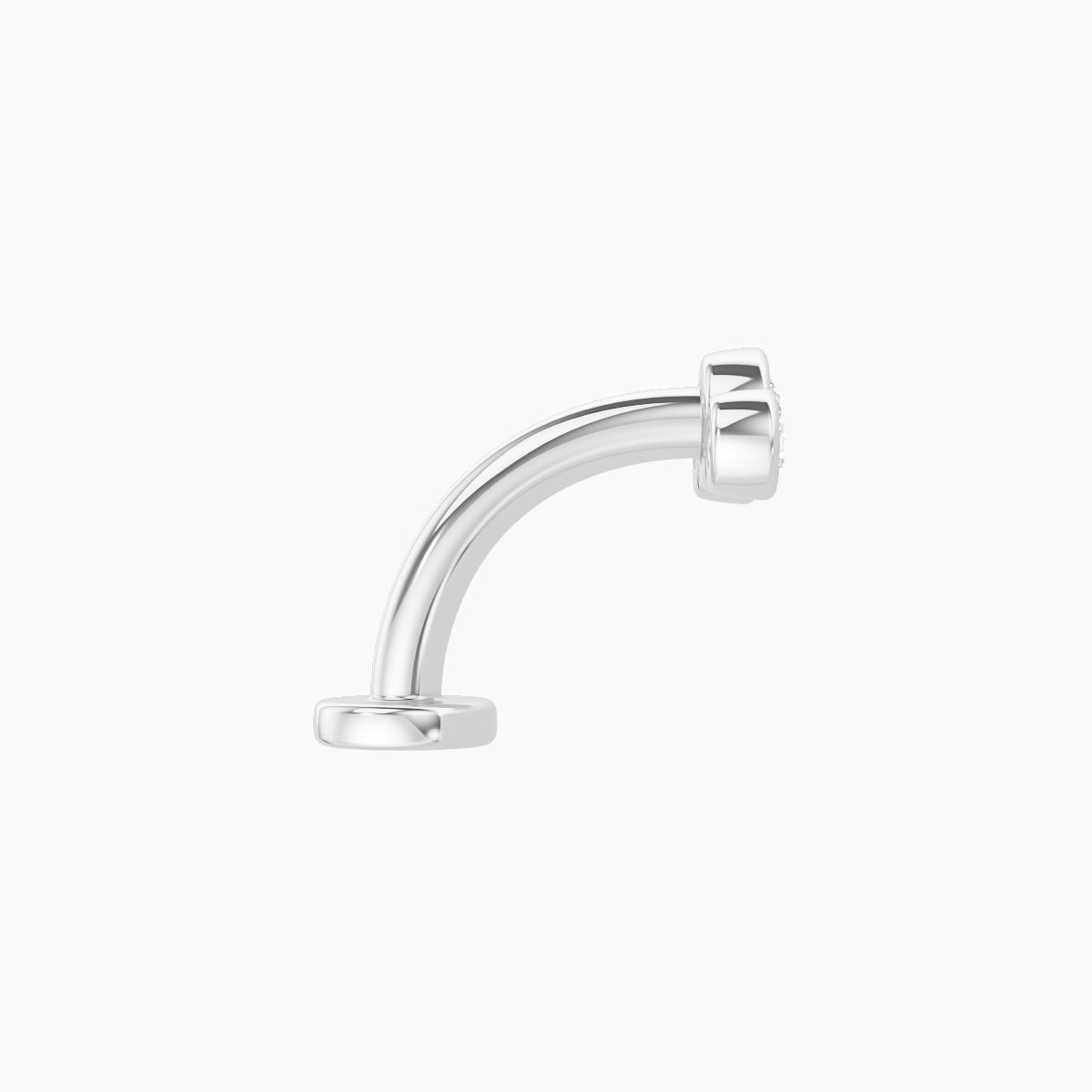 Bast | 18k White Gold 7.5 mm 8 mm Trilogy Diamond Floating Navel Piercing