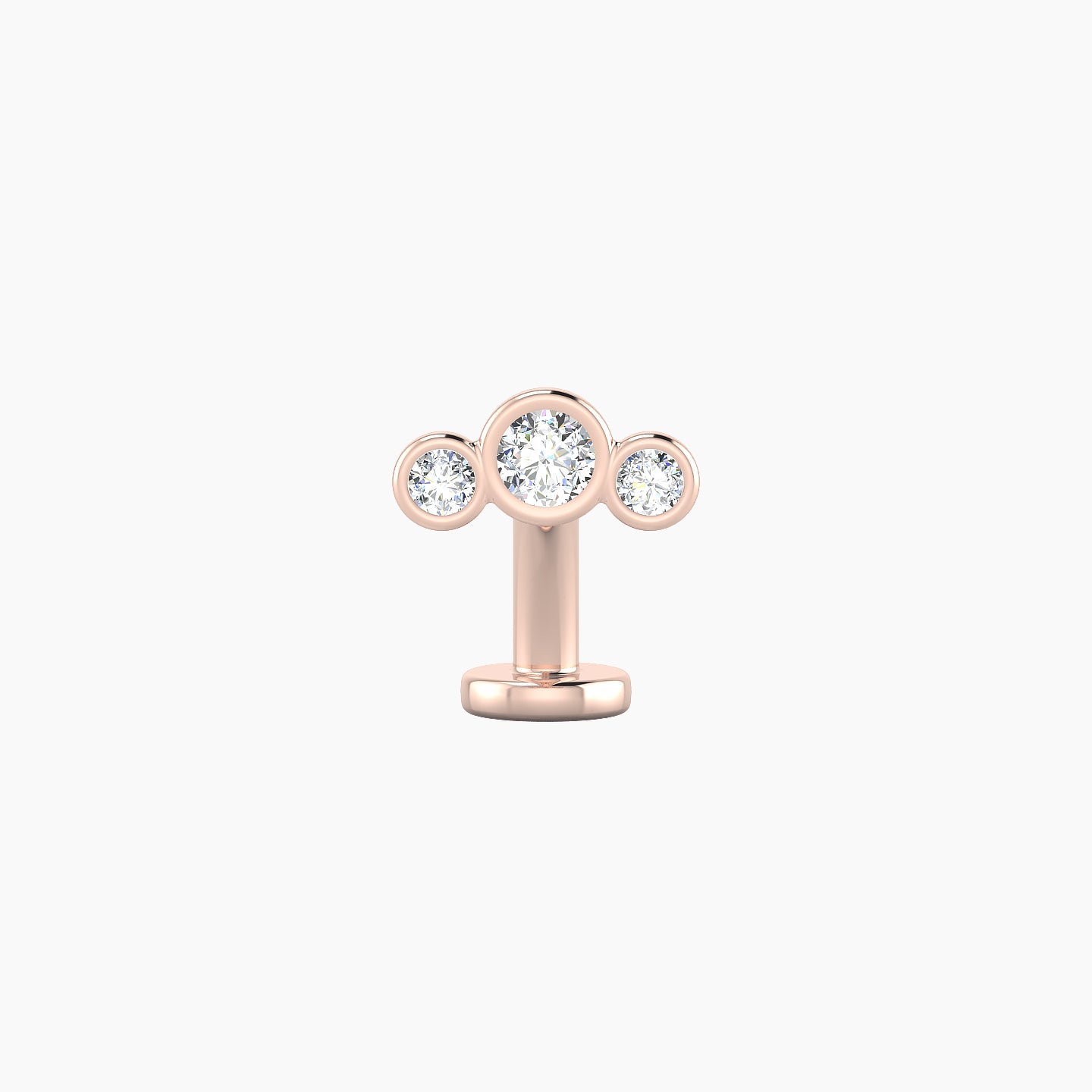 Bast | 18k Rose Gold 7.5 mm 8 mm Trilogy Diamond Floating Navel Piercing