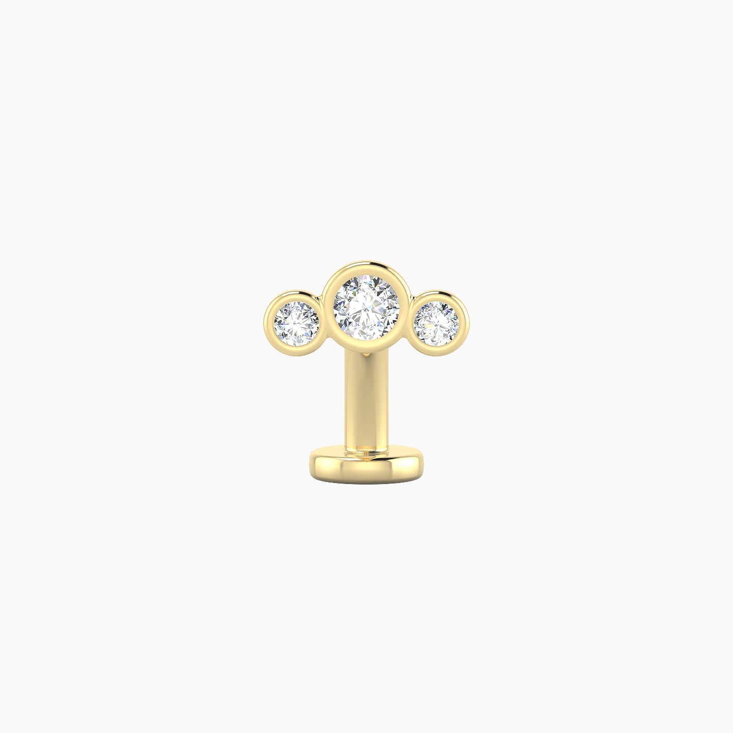 Bast | 18k Yellow Gold 7.5 mm 8 mm Trilogy Diamond Floating Navel Piercing