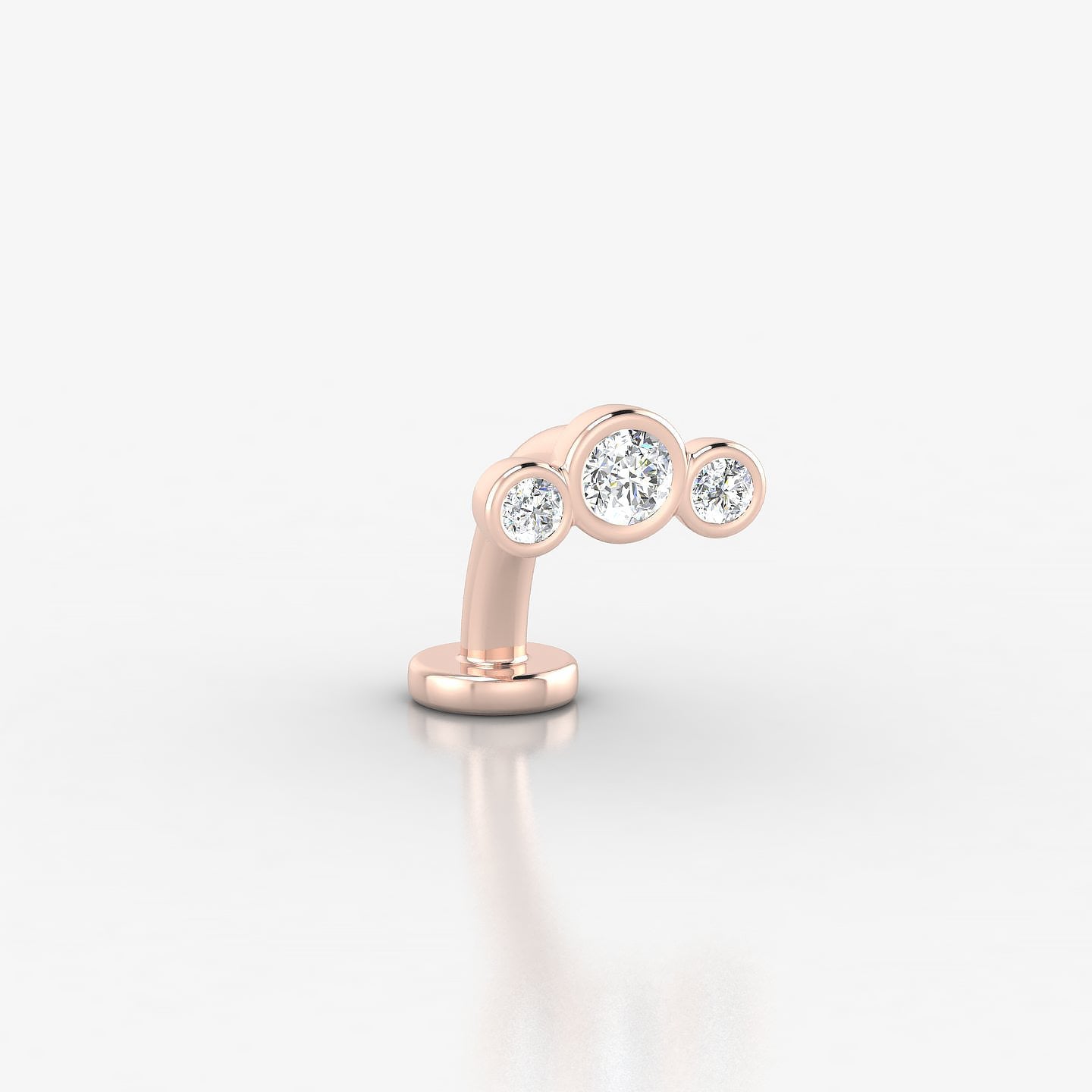 Bast | 18k Rose Gold 7.5 mm 8 mm Trilogy Diamond Floating Navel Piercing