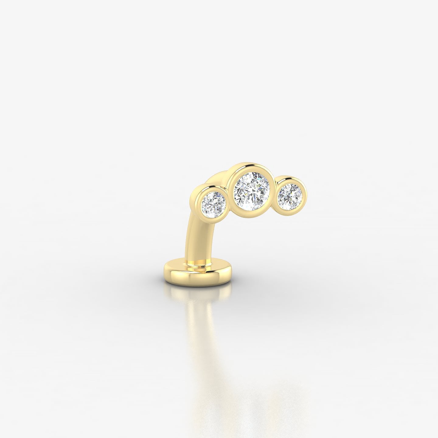 Bast | 18k Yellow Gold 7.5 mm 8 mm Trilogy Diamond Floating Navel Piercing