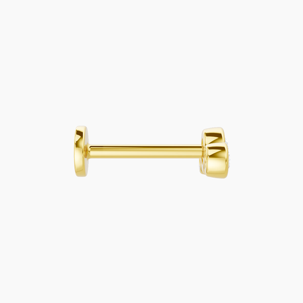 Bast | 18k Yellow Gold 7.5 mm 8 mm Trilogy Diamond Piercing