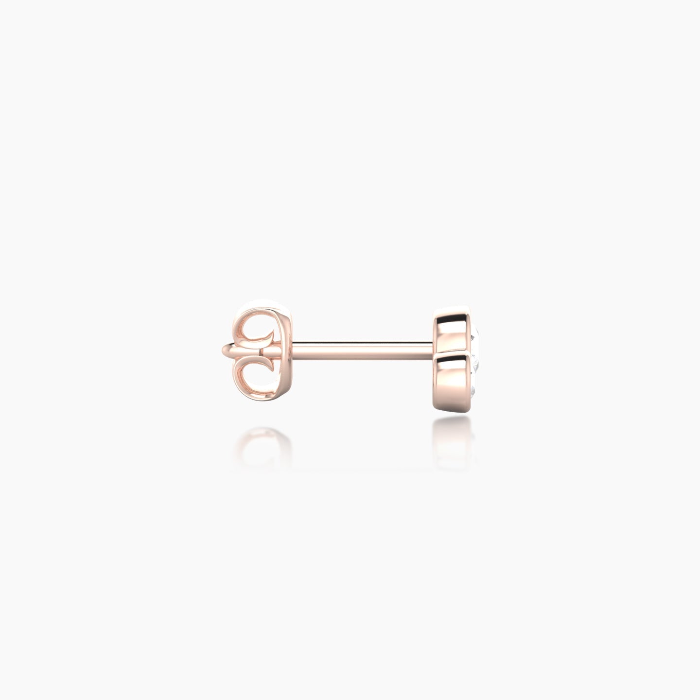Bast | 18k Rose Gold 7 mm Trilogy Diamond Earring