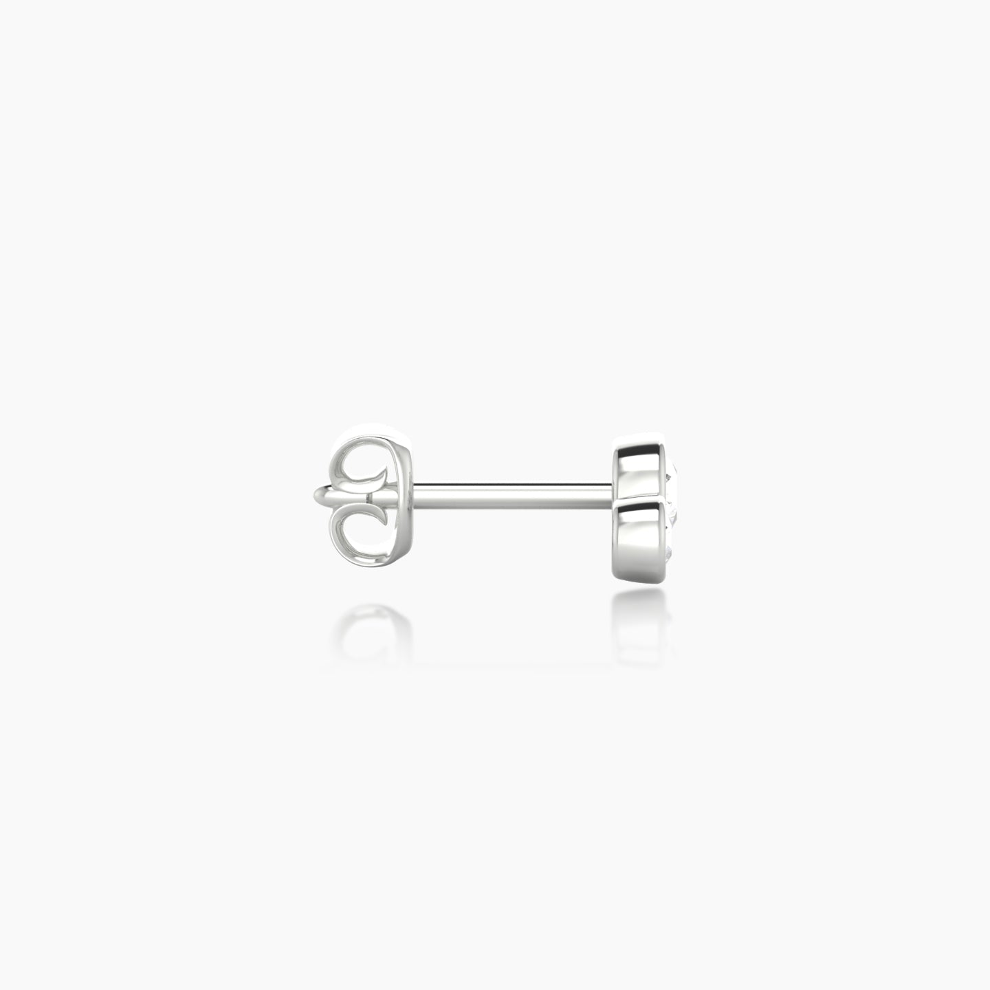 Bast | 18k White Gold 7 mm Trilogy Diamond Earring