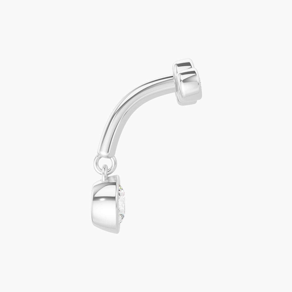 Bast | 18k White Gold 6 mm Trilogy Diamond Rook Piercing