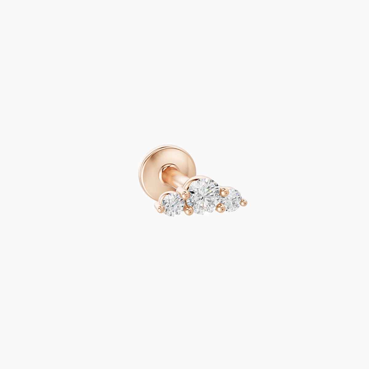 Bastet | 18k Rose Gold 5 mm 5 mm Trilogy Diamond Piercing