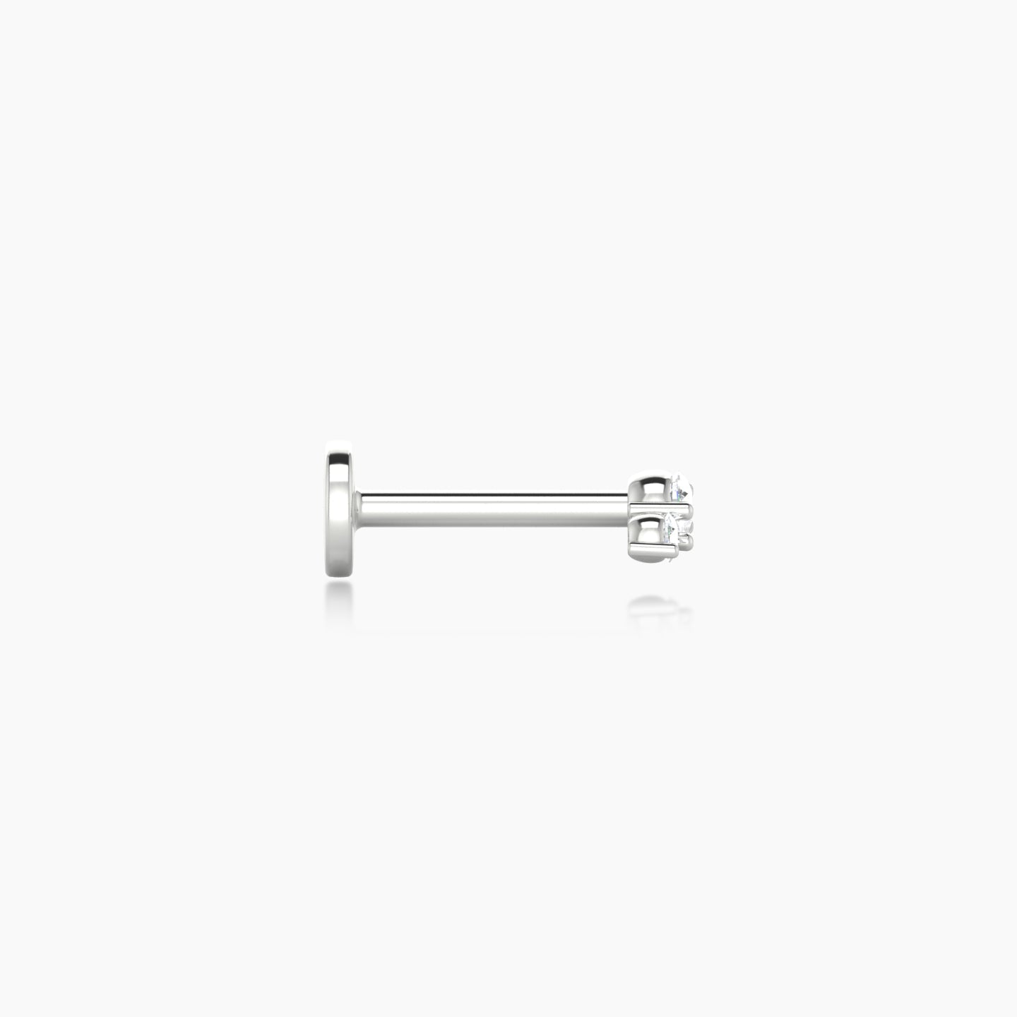 Bastet | 18k White Gold 5 mm 5 mm Trilogy Diamond Piercing