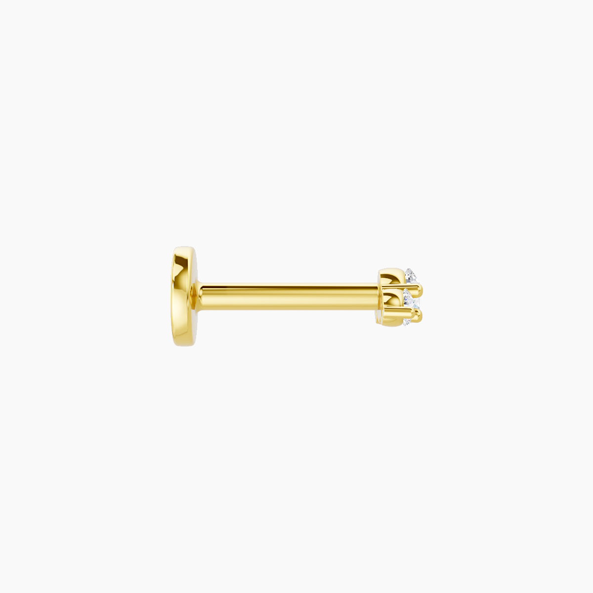 Bastet | 18k Yellow Gold 5 mm 6.5 mm Trilogy Diamond Piercing