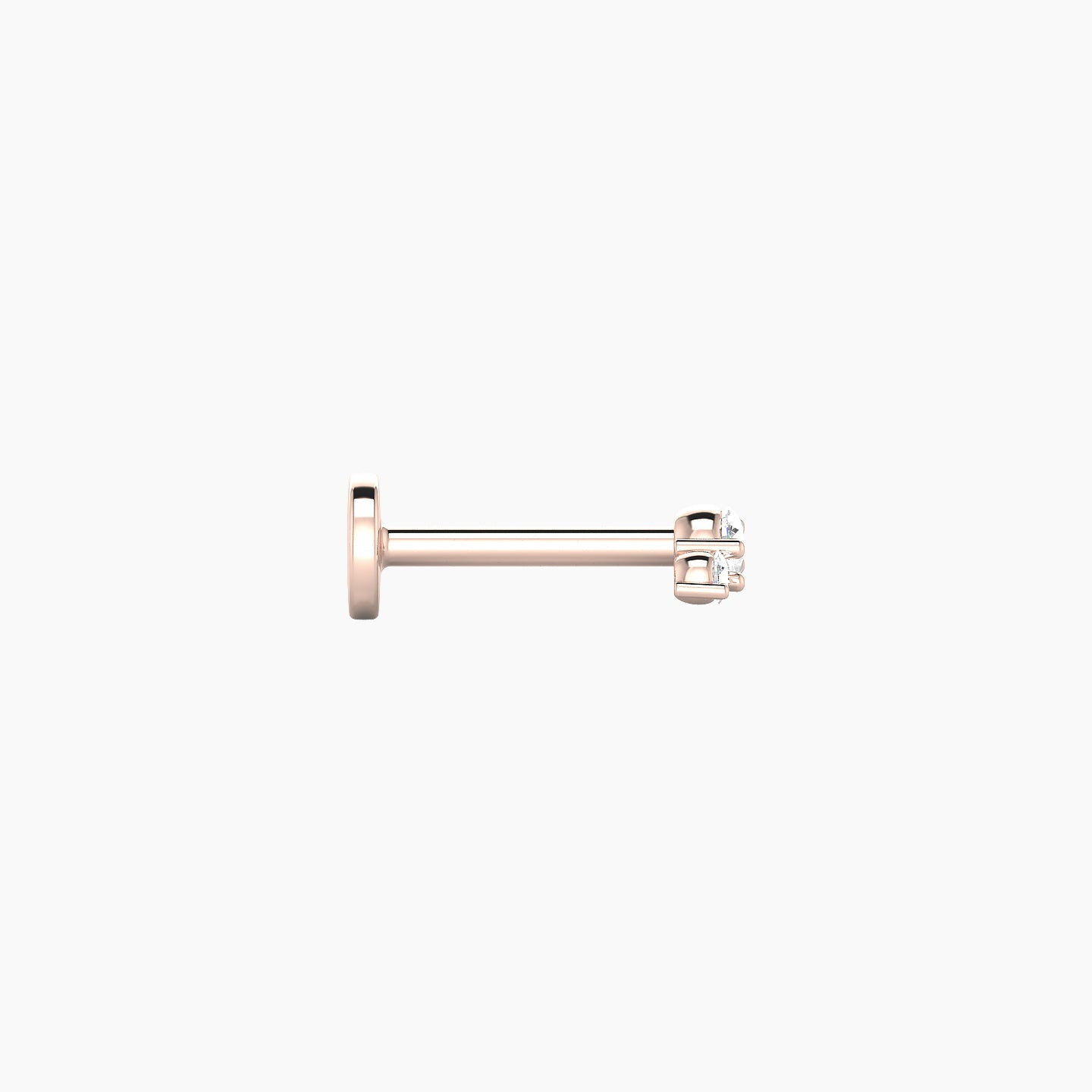 Bastet | 18k Rose Gold 5.5 mm 6.5 mm Trilogy Diamond Piercing