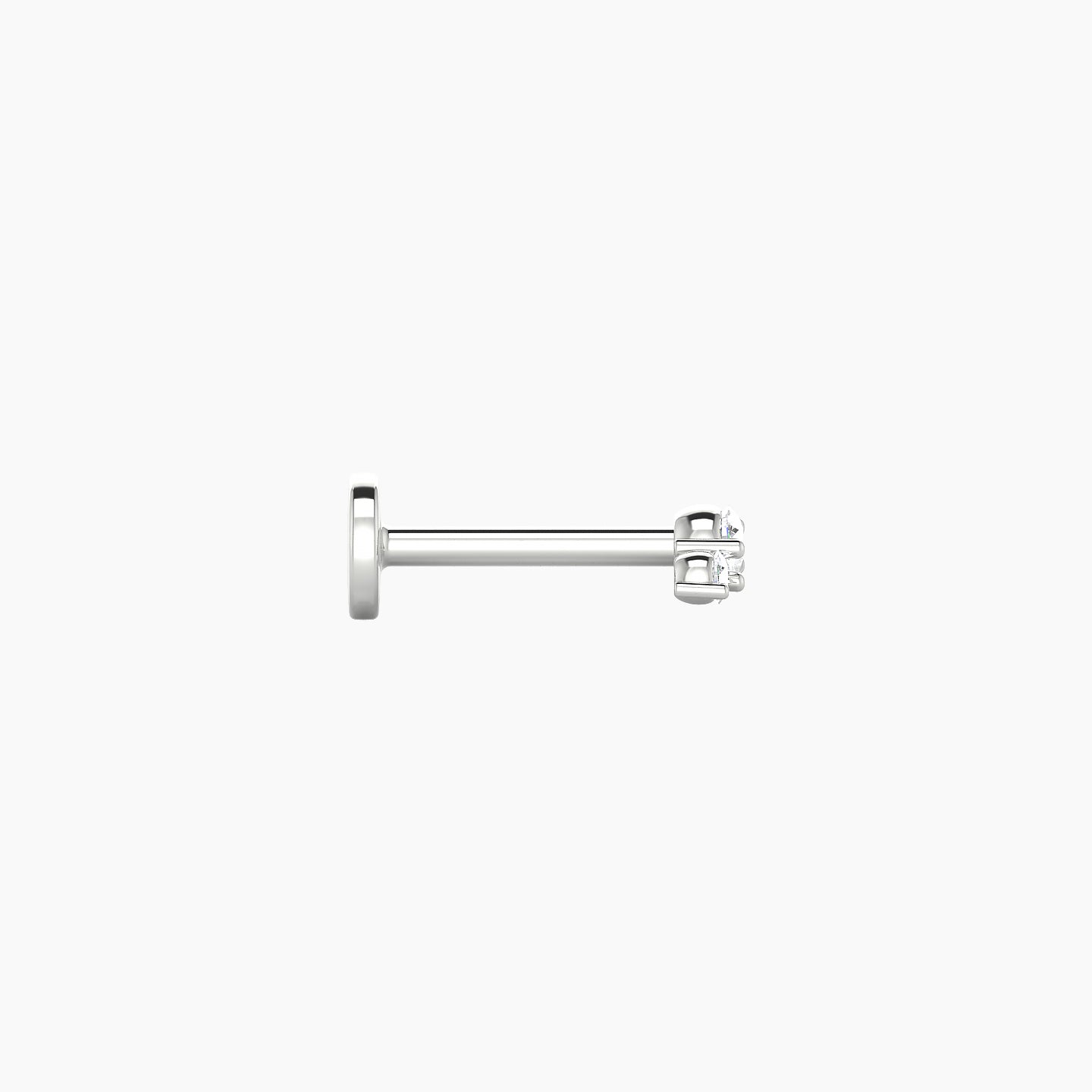Bastet | 18k White Gold 5.5 mm 6.5 mm Trilogy Diamond Piercing