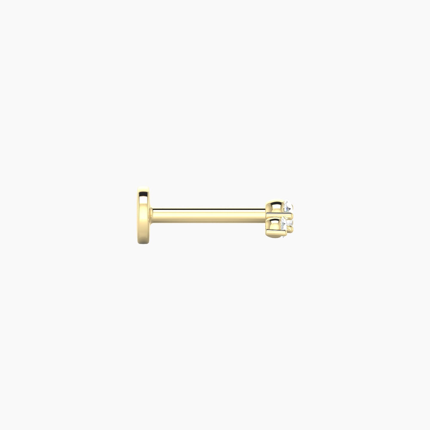 Bastet | 18k Yellow Gold 5 mm 6.5 mm Trilogy Diamond Piercing