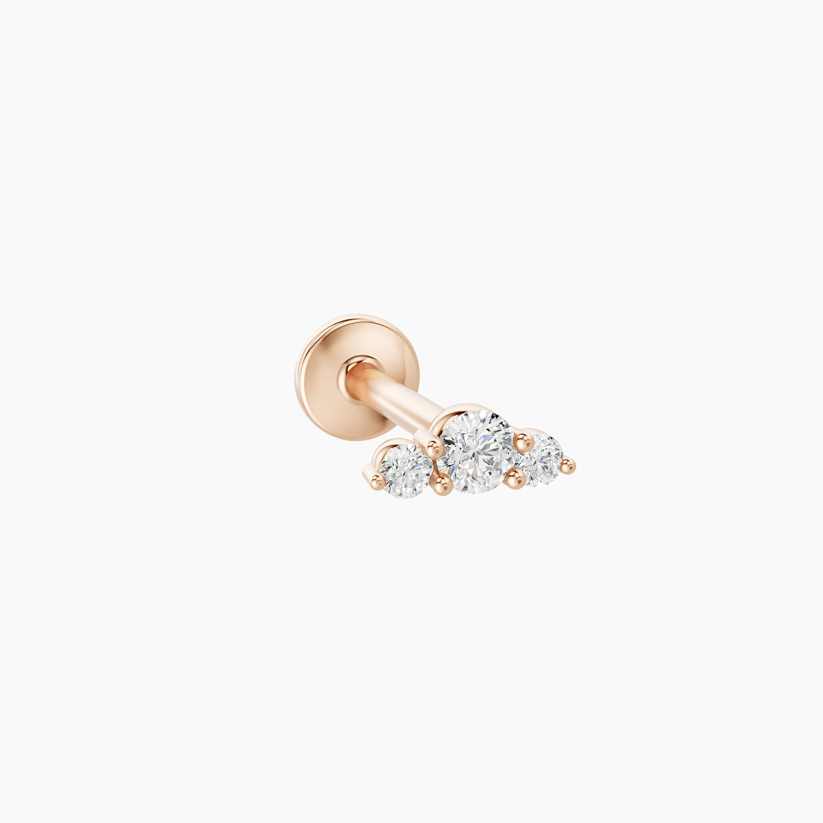 Bastet | 18k Rose Gold 5 mm 8 mm Trilogy Diamond Piercing