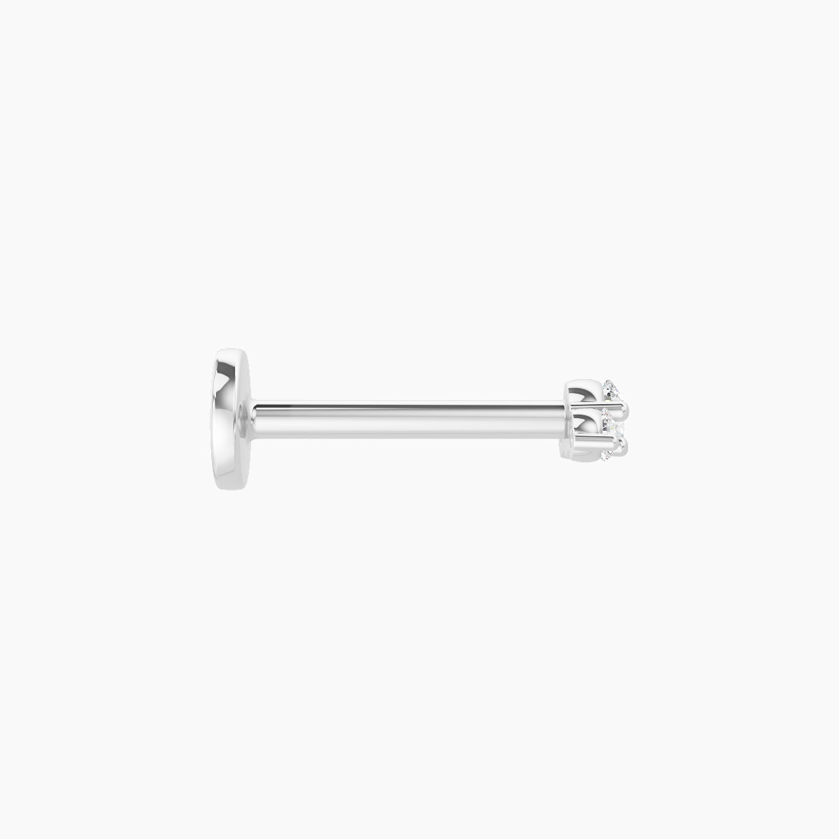 Bastet | 18k White Gold 5 mm 8 mm Trilogy Diamond Piercing