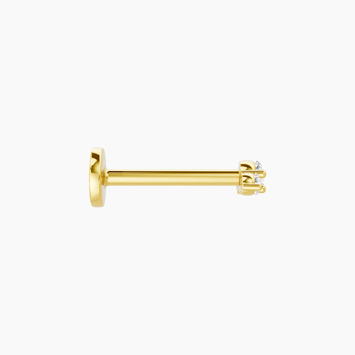 Bastet | 18k Yellow Gold 5 mm 8 mm Trilogy Diamond Piercing