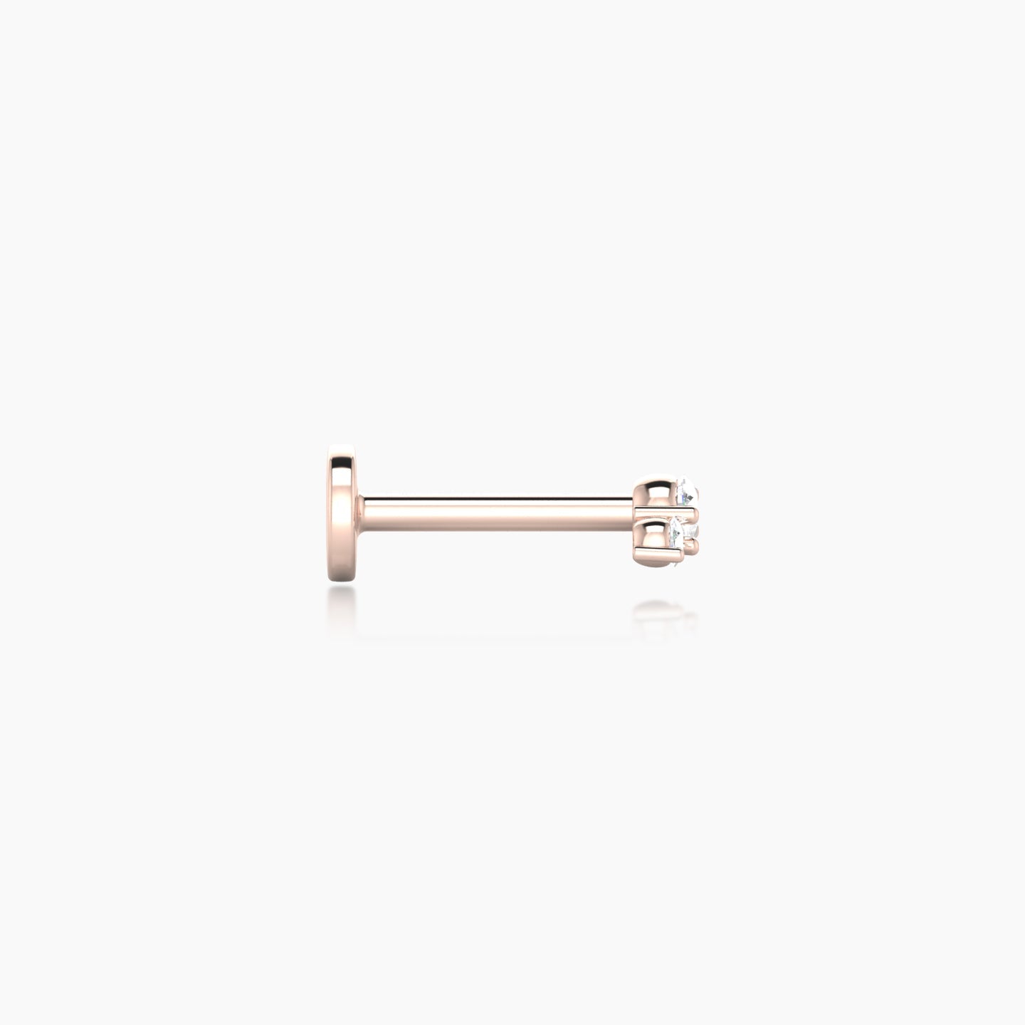Bastet | 18k Rose Gold 5 mm 8 mm Trilogy Diamond Piercing