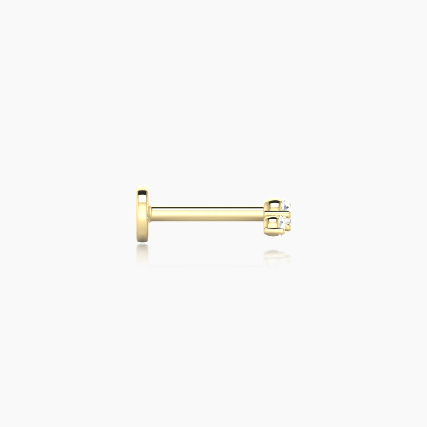 Bastet | 18k Yellow Gold 5 mm 8 mm Trilogy Diamond Piercing