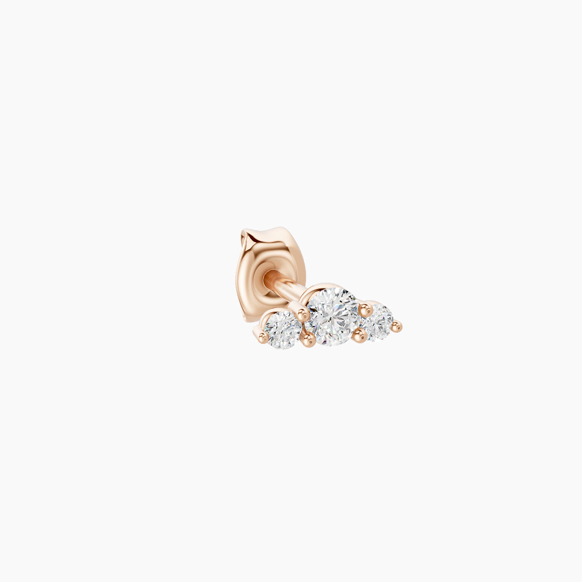 Bastet | 18k Rose Gold 5 mm Trilogy Diamond Earring