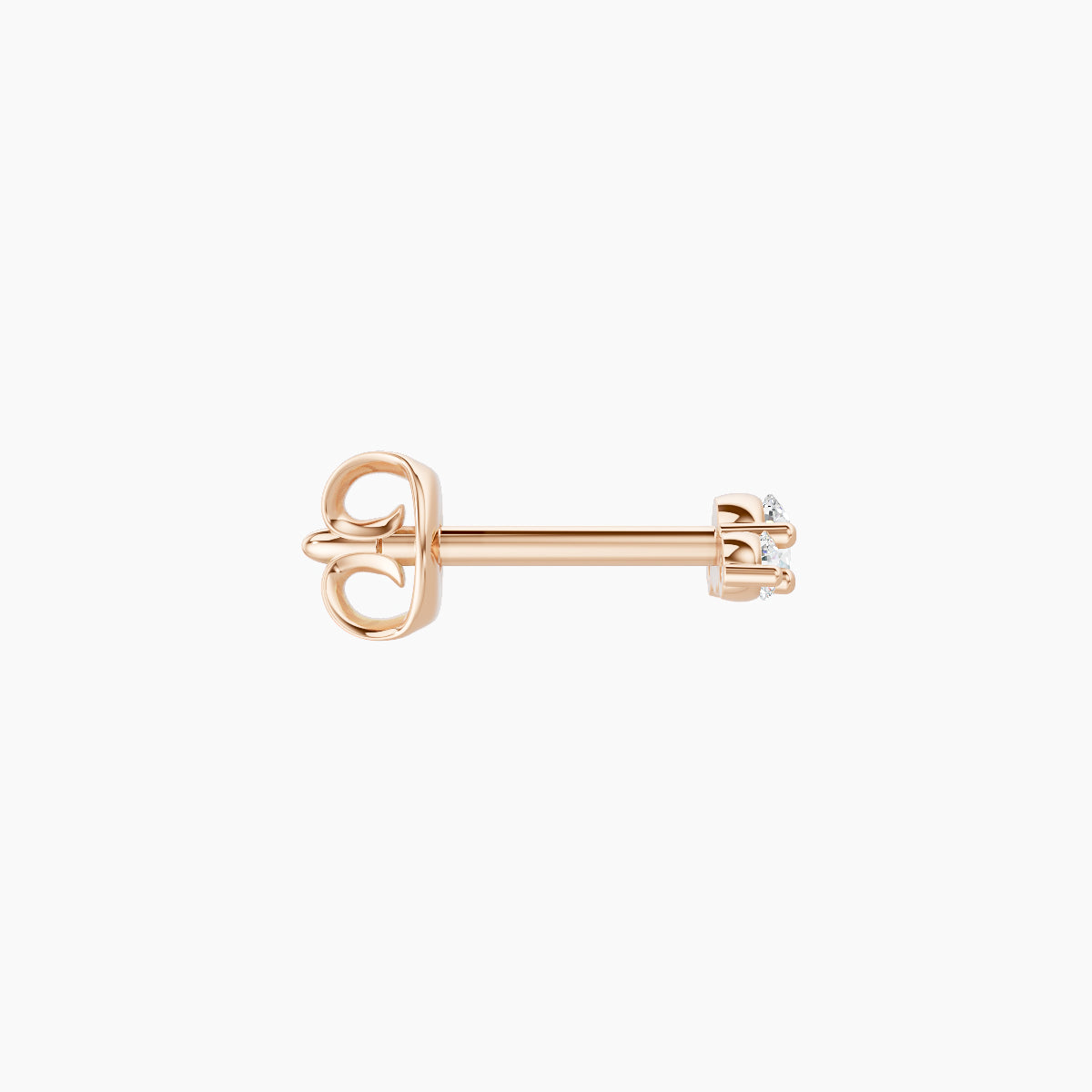 Bastet | 18k Rose Gold 5 mm Trilogy Diamond Earring