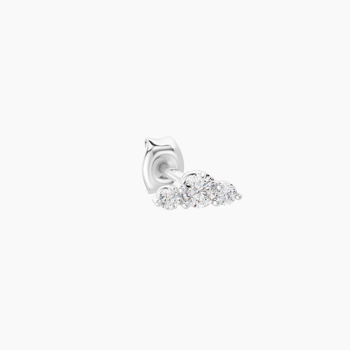 Bastet | 18k White Gold 5 mm Trilogy Diamond Earring