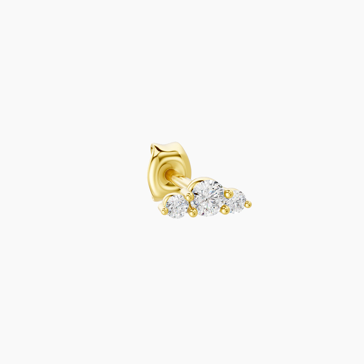 Bastet | 18k Yellow Gold 5 mm Trilogy Diamond Earring