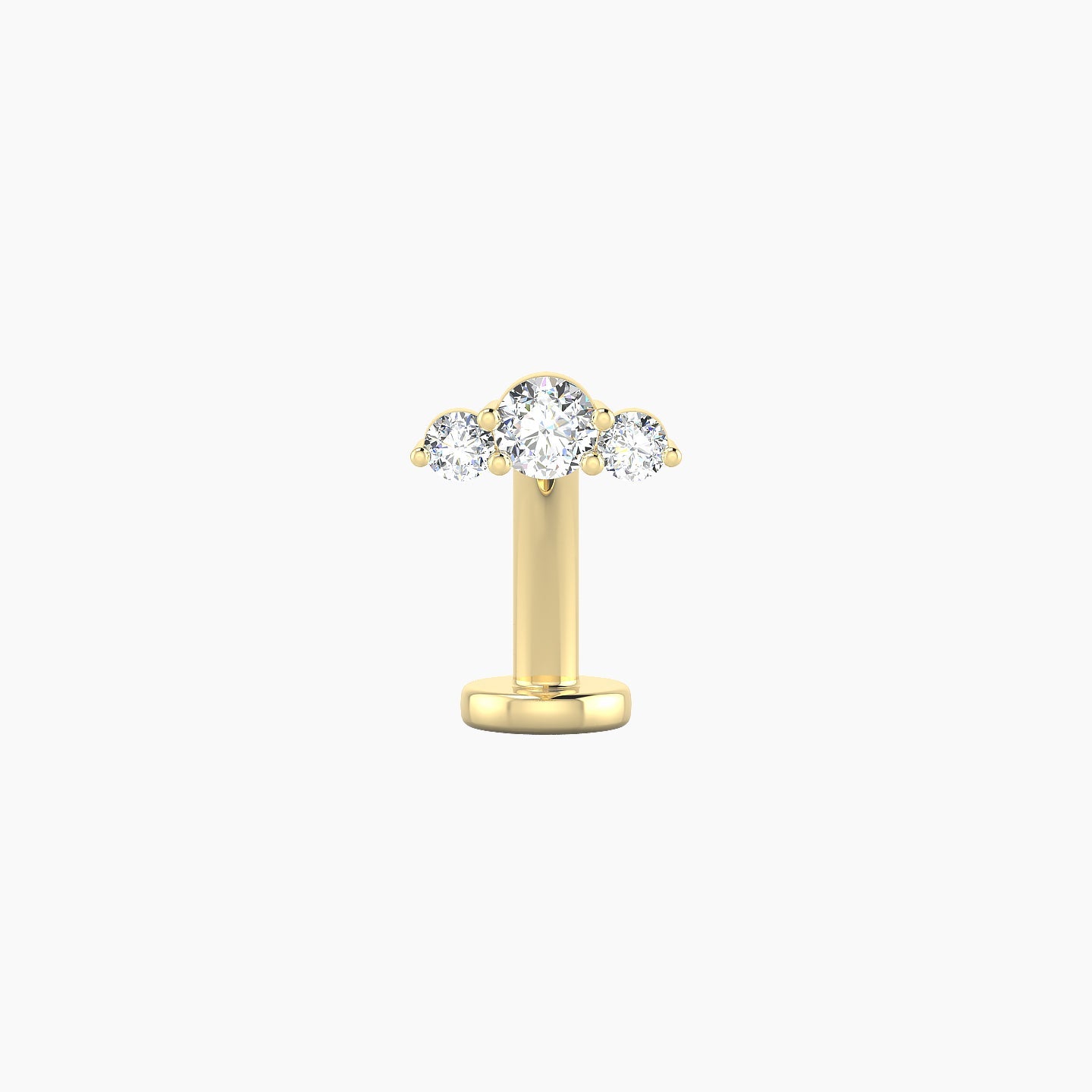 Bastet | 18k Yellow Gold 6.5 mm 10 mm Trilogy Diamond Floating Navel Piercing