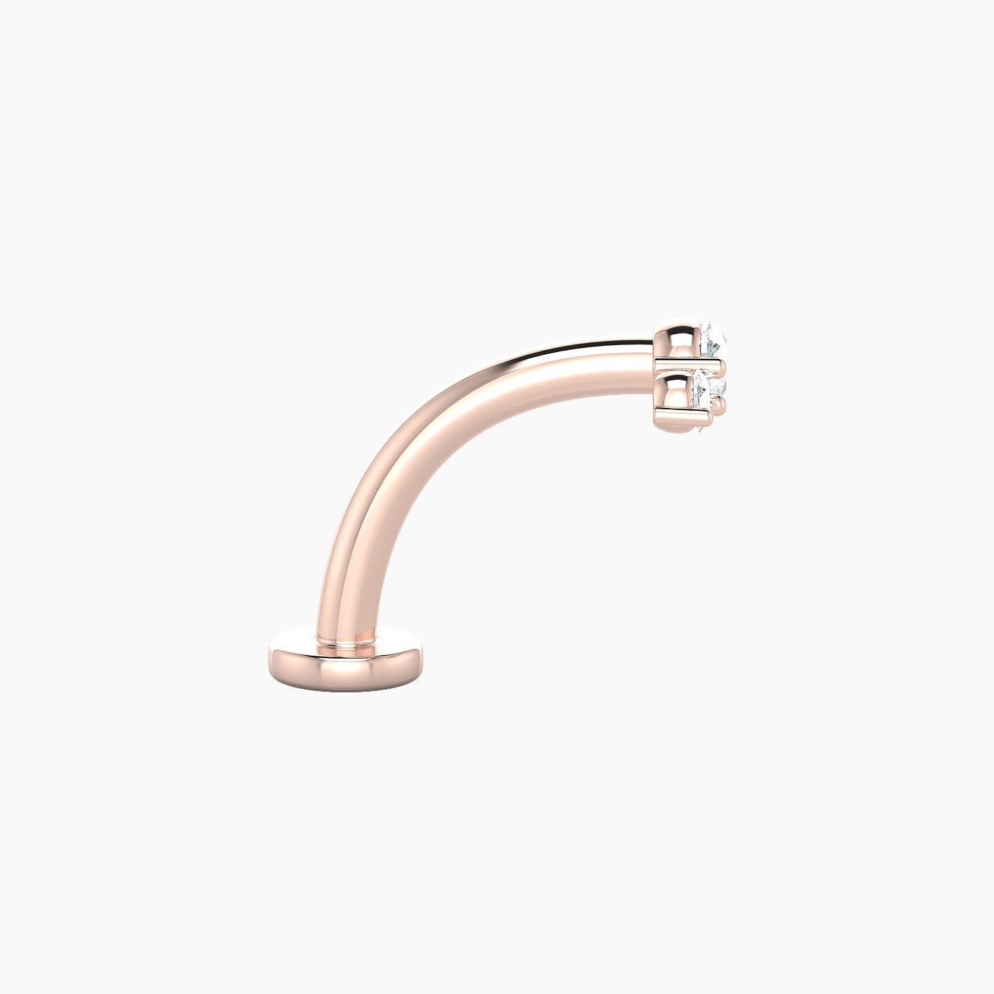 Bastet | 18k Rose Gold 6.5 mm 10 mm Trilogy Diamond Floating Navel Piercing