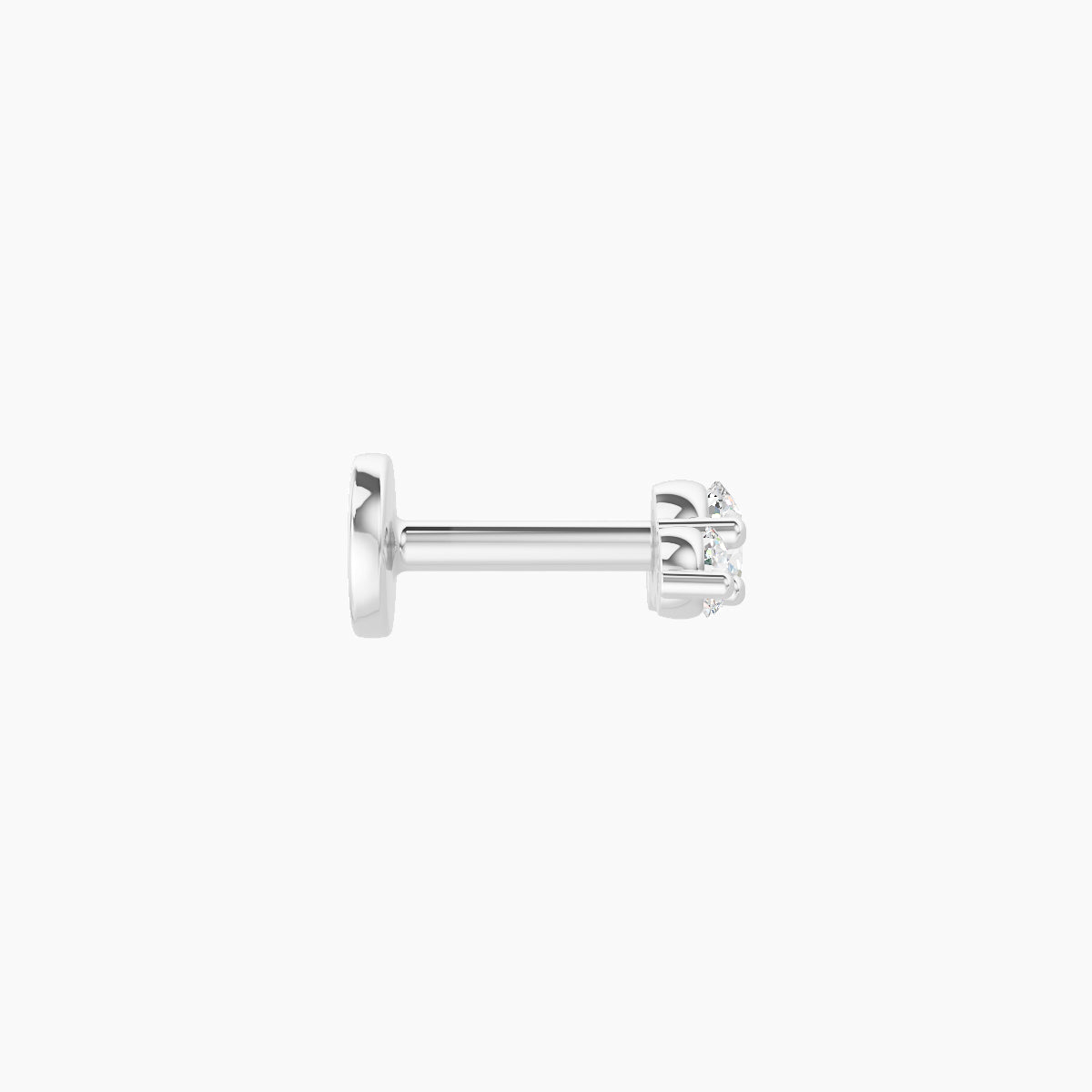 Bastet | 18k White Gold 6.5 mm 5 mm Trilogy Diamond Piercing