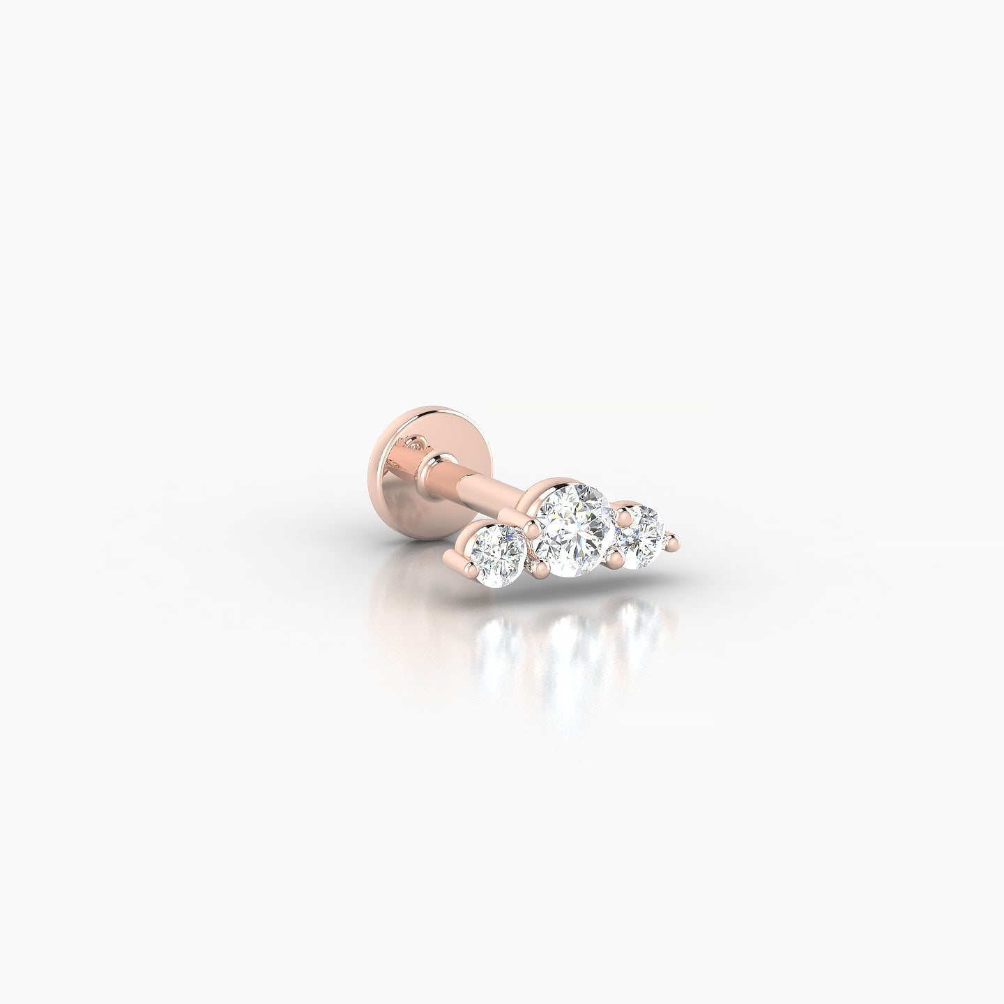 Bastet | 18k Rose Gold 6.5 mm 5 mm Trilogy Diamond Piercing